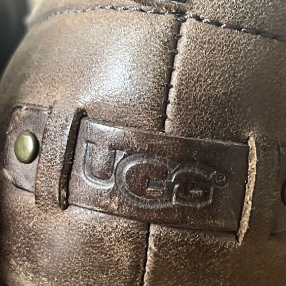 UGG Anila Women's 8 Braided Slip On Shoes/Clogs Brown Leather Lined 1005427 - Picture 7 of 12